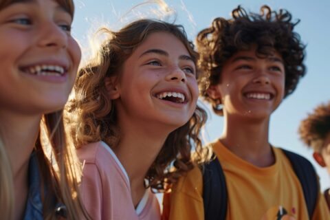 4 adolescents souriants