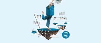 Affiche de la saison 2025-2026 de la salle de spectacle L'Alizé à Guipavas. L’esprit graphique de l’année dernière a été conservé. Une maison colorée et personnifiée, reposant sur un lopin de terre rappelant la fin des travaux, mais aussi l’idée d’envol, l’envie de vous accueillir et de partager de nouveaux moments magiques. La boule à facettes rappelle le spectacle. Les poissons avec leurs petites couronnes amènent une touche décalée. Et les nuages ? Ils vous invitent à garder parfois un peu la tête dans les nuages et à rêver…