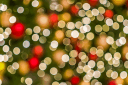 des points lumineux floutés rouge et doré sur fond vert sapin - Agrandir l'image, fenêtre modale