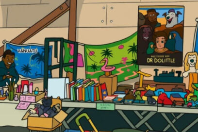 Dessin de stand de vide-greniers - Agrandir l'image, fenêtre modale