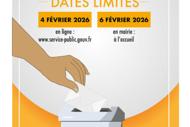 Pour voter, je m'inscris sur les listes électorales. Dates limites : 4 février 2026 en ligne www.service-public.gouv.fr / 6 février 2026 en mairie à l'accueil. Les élections municipale se dérouleront les 15 et 22 mars 2026.