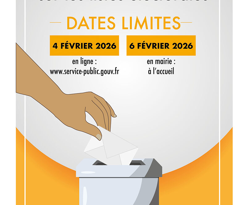 Pour voter, je m'inscris sur les listes électorales. Dates limites : 4 février 2026 en ligne www.service-public.gouv.fr / 6 février 2026 en mairie à l'accueil. Les élections municipale se dérouleront les 15 et 22 mars 2026.
