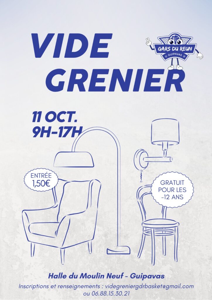 Affiche vide-greniers des GDR basket le 11 octobre 2026 - Agrandir l'image, fenêtre modale